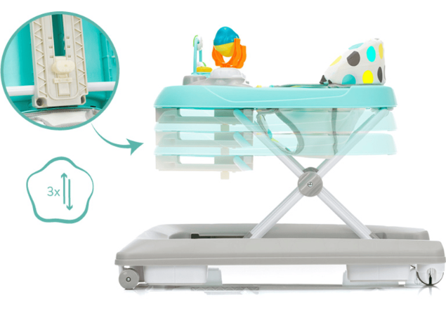 Premergator cu Jucarie, +6 luni, Buline Mint-Grey, Fillikid